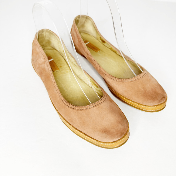 FRYE Tegan Ballet Flats nubuck leather pink soft slip on womens 6.5 - Picture 2 of 7